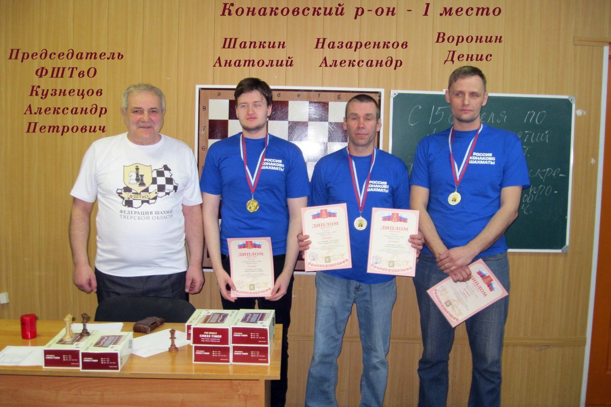 Шахматисты Конаковского района выиграли командный чемпионат области по рапиду