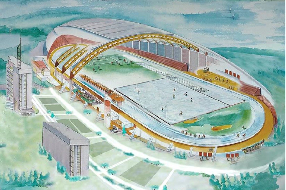 Рисунок легкоатлетического стадиона