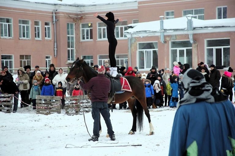 Трюки на лошадях и прыжки через огонь: на территории школы в Тверской области прошло конноспортивное шоу