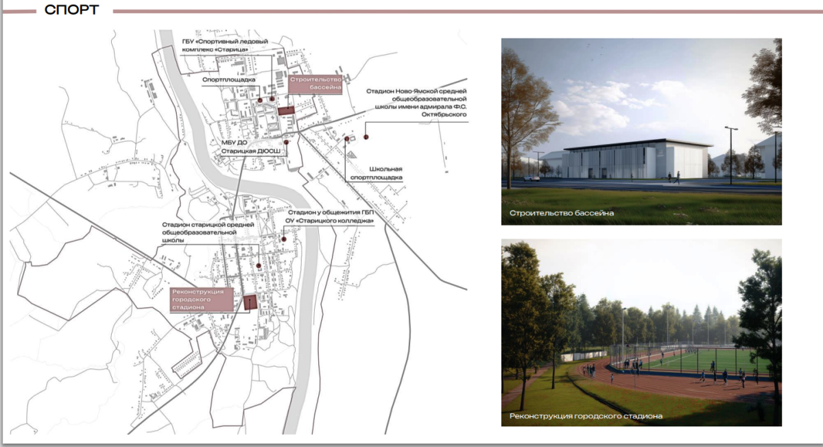 В Старице намечено реконструировать городской стадион и построить бассейн